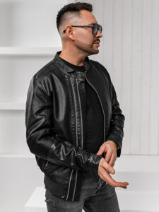 Men's Leather Jacket Black Bolf 1073-A