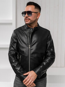 Men's Leather Jacket Black Bolf 1073-A