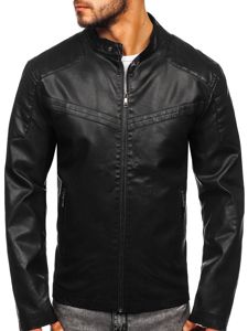 Men's Leather Jacket Black Bolf 1128