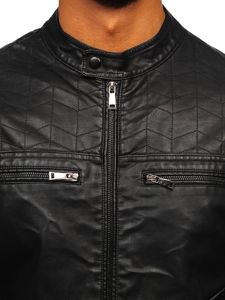 Men's Leather Jacket Black Bolf 1130