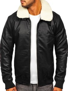 Men's Leather Jacket Black Bolf 1178