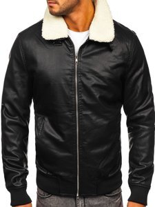 Men's Leather Jacket Black Bolf 1178