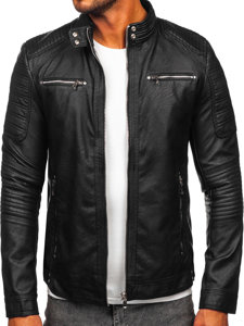 Men's Leather Jacket Black Bolf 11Z8055