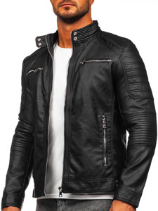 Men's Leather Jacket Black Bolf 11Z8055