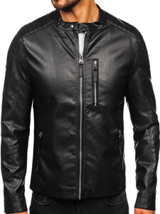 Men's Leather Jacket Black Bolf 11Z8057