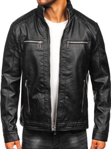 Men's Leather Jacket Black Bolf 11Z8150