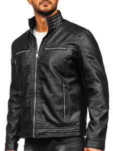 Men's Leather Jacket Black Bolf 11Z8150