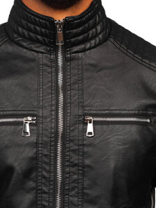 Men's Leather Jacket Black Bolf 11Z8150