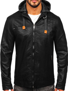 Men's Leather Jacket Black Bolf EX892
