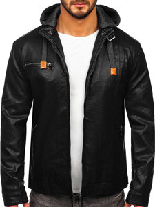 Men's Leather Jacket Black Bolf EX892