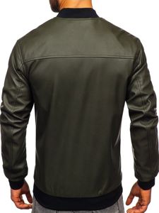 Men's Leather Jacket Green Bolf 6123