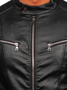 Men's Leather Jacket with Detachable Sleeves Black Bolf 11Z8011