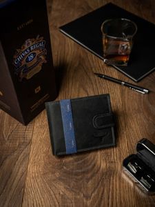 Men's Leather Wallet Black 2227