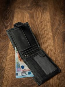 Men's Leather Wallet Black 2227