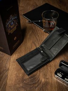 Men's Leather Wallet Black 2227