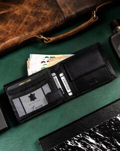 Men's Leather Wallet Black 23521