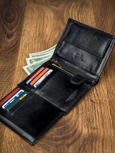 Men's Leather Wallet Black 4514