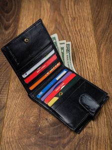 Men's Leather Wallet Black 4588