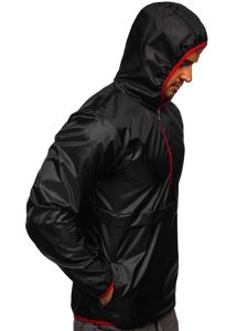 Men's Lightweight Anorak Jacket with hood Black Bolf 5061