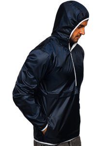 Men's Lightweight Anorak Jacket with hood Navy Blue Bolf 5061