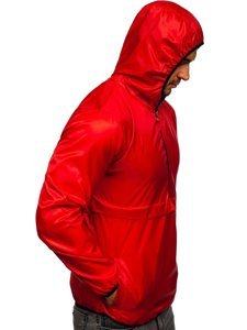 Men's Lightweight Anorak Jacket with hood Red Bolf 5061