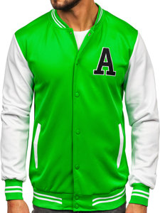 Men's Lightweight Baseball Bomber Jacket Green Bolf 8B1157