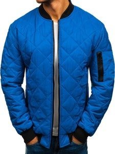 Men's Lightweight Bomber Jacket Blue Bolf AK76