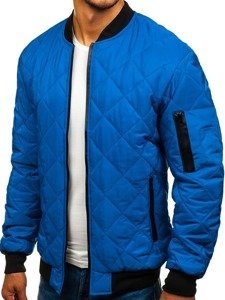 Men's Lightweight Bomber Jacket Blue Bolf AK76