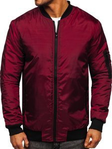 Men's Lightweight Bomber Jacket Claret Bolf AK95