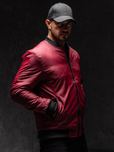 Men's Lightweight Bomber Jacket Claret Bolf AK95A1