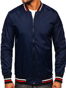 Men's Lightweight Bomber Jacket Navy Blue 8M96