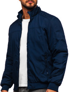 Men's Lightweight Bomber Jacket Navy Blue Bolf 84M3008