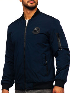 Men's Lightweight Bomber Jacket Navy Blue Bolf 84M3036