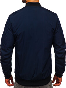 Men's Lightweight Bomber Jacket Navy Blue Bolf 84M3036