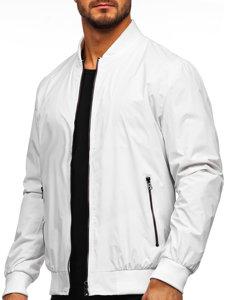 Men's Lightweight Bomber Jacket White Bolf 7116