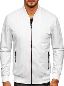 Men's Lightweight Bomber Jacket White Bolf 7116