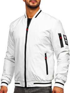 Men's Lightweight Bomber Jacket White Bolf 84M3034