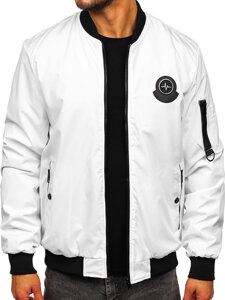 Men's Lightweight Bomber Jacket White Bolf 84M3036