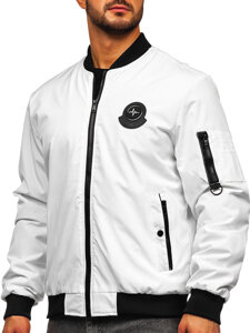 Men's Lightweight Bomber Jacket White Bolf 84M3036