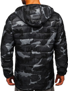 Men's Lightweight Camo Jacket Black-Red Bolf SM83