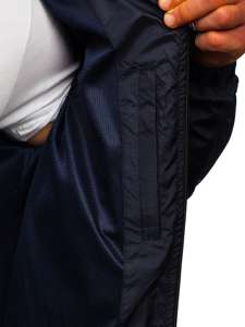 Men's Lightweight Hooded Down Jacket Navy Blue Bolf 6172