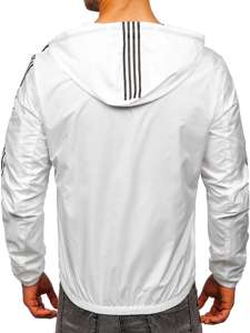 Men's Lightweight Hooded Sport Jacket White Bolf 6172