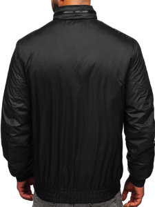 Men's Lightweight Jacket with hidden Hood Black Bolf 5M3102