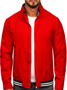 Men's Lightweight Jacket with hidden Hood Red Bolf 5M3101