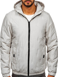 Men's Lightweight Jacket with hood Beige Bolf 5M3116