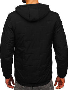 Men's Lightweight Jacket with hood Black Bolf 5M3116