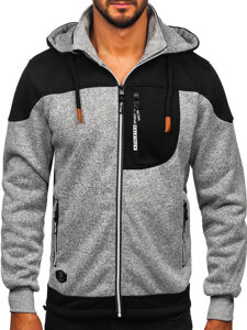 Men's Lightweight Jacket with hood Grey Bolf TC1268