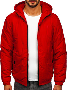 Men's Lightweight Jacket with hood Red Bolf 5M3116