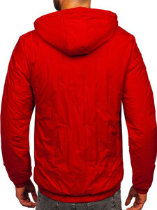 Men's Lightweight Jacket with hood Red Bolf 5M3116