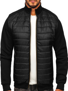 Men's Lightweight Quilted Bomber Jacket Black Bolf 146307